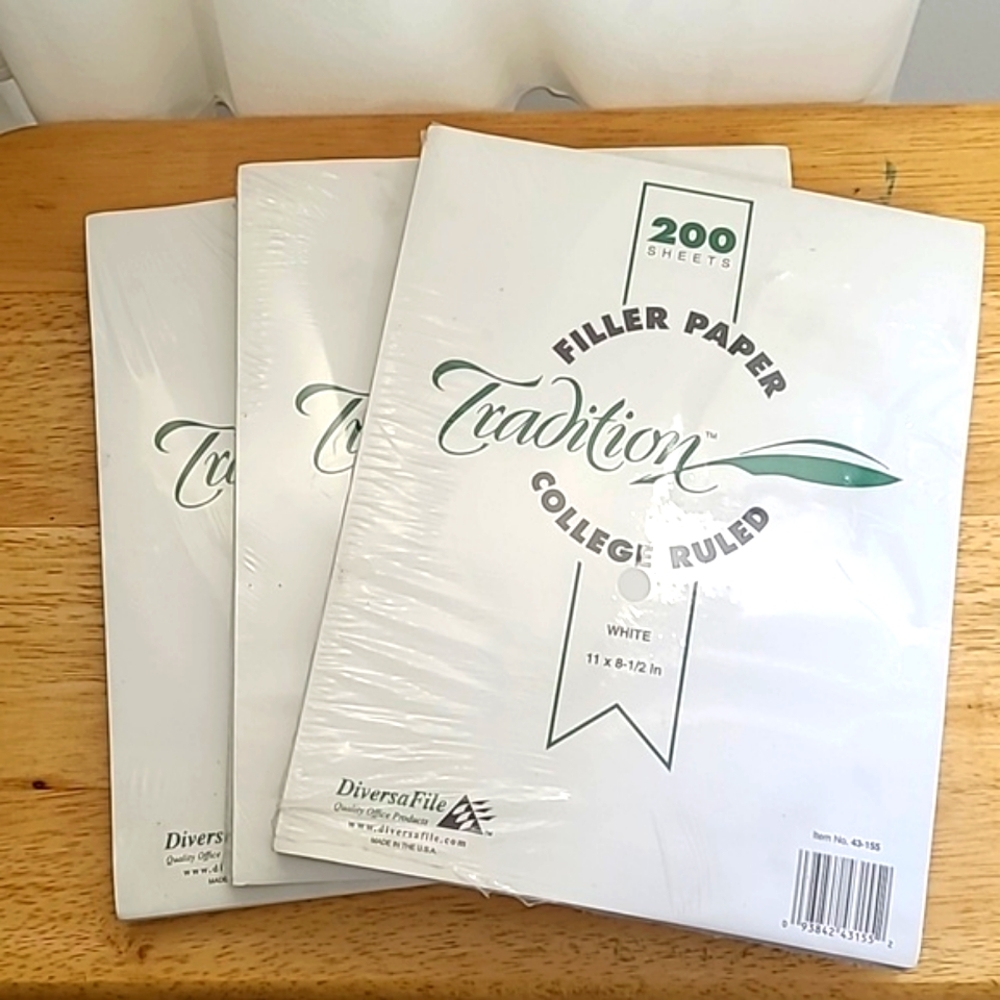 Paper College Ruled for Binders (3 Sold together)